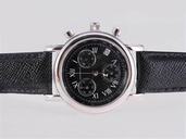 Montblanc Sport Chronograph 36038 Midsize Black Crocodile Leather Strap Round Watch