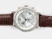 Montblanc Star Automatic 38023 Stainless Steel Bezel Coffee Crocodile Leather Strap White Dial Watch