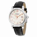 Montblanc Star Automatic Silver Guilloche Dial Black Leather Unisex Watch 113849
