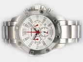 Montblanc Star Chronograph 07255 White Dial Stainless Steel Bezel White Stainless Steel Strap Watch