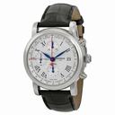 Montblanc Star Chronograph Silver Dial Black Leather Men's Watch 110704