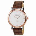 Montblanc Star Classique White Dial Brown Leather Automatic Men's Watch 107309