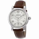 Montblanc Star Date Silver Dial Brown Leather Men's Watch 108762