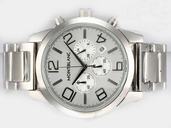 Montblanc Timewalker Chronograph 09669 Mens White Stainless Steel Strap Round Watch
