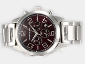 Montblanc Timewalker Chronograph 09669 Round Stainless Steel Case Brown Dial Watch