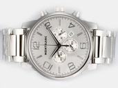 Montblanc Timewalker Chronograph 09669 White Dial Stainless Steel Bezel Watch