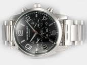 Montblanc Timewalker Chronograph 9668 43mm White Stainless Steel Strap Black Dial Watch