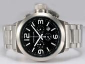 Montblanc Timewalker Chronograph 9668 Silver Stainless Steel Strap Black Dial 45mm Watch