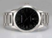 Montblanc Timewalker GMT 36064 Stainless Steel Bezel Stainless Steel Case Black Dial Watch