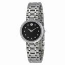 Movado Automatic Black Dial Stainless Steel Ladies Watch 0606919