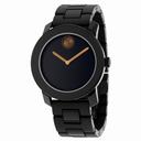 Movado Bold Black Dial Black Polyurethane and Stainless Steel Band Black Stainless Steel Case Unisex Quartz Watch 3600315