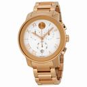 Movado Bold Chronograph White Dial Rose Gold PVD Unisex Watch 3600207