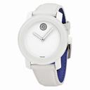 Movado Bold Crystal Accent White Leather Watch 3600043