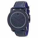 Movado Bold Navy Dial Navy Leather Strap Ladies Watch 3600229