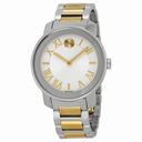 Movado Bold Silvered White Dial Two-tone Stainless Steel Men's Watch 3600208