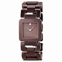 Movado Luma Chocolate Dial Brown PVD Stainless Steel Ladies Watch 0606574
