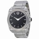 Movado Master Black Dial Titanium Bezel Stainless Steel Men's Watch 0606550