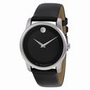 Movado Museum Black Dial Black Leather Strap Men's Watch 0606502