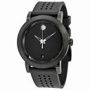 Movado Museum Black Dial Rubber Strap Men's Watch 0607038