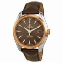 Omega Aqua Terra Co-Axial Teak-Grey Dial Brown Leather Men's Watch 23123422106001