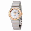 Omega Constellation Automatic Mop Dial 18k Red Gold Links With Stainless Steel Ladies Watch 123.25.27.20.55.006