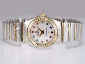 Omega Constellation Chronometer 1368.79.00 18K Gold Case White Dial Round Watch