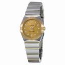 Omega Constellation Gold Diamond Dial Steel and Gold Ladies Watch 12320246058002