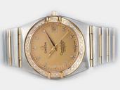 Omega De Ville Prestige Automatic 413.25.37.20.58.001 Diamond Bezel Yellow Dial Automatic Watch