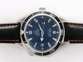 Omega Seamaster Planet Ocean 2901.51.82 Black Cow Leather Strap 45mm Blue Dial Watch