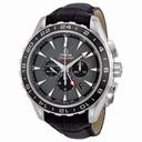 Omega Seamaster Teak Grey Dial GMT Chronograph Black Leather Men's Watch 231.13.44.52.06.001