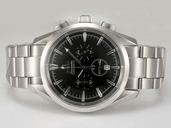 Omega Speedmaster Broad Arrow 3551.50.00 Stainless Steel Bezel Quartz Chronograph Black Dial Watch