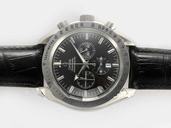 Omega Speedmaster Broad Arrow 3851.50.11 42mm Black Cow Leather Strap Black Dial Watch