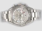 Omega Speedmaster Broad Arrow GMT 3581.30.00 Grey Dial Silver Stainless Steel Strap Watch