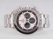Omega Speedmaster Broad Arrow Rattrapante 3582.31.00 White Dial Silver Stainless Steel Strap Watch