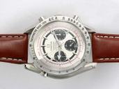 Omega Speedmaster Broad Arrow Rattrapante 3882.31.37 Midsize 42mm Brown Cow Leather Strap Watch