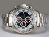 Omega Speedmaster Date 3210.52.00 White Stainless Steel Strap Black Dial Watch