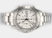 Omega Speedmaster Date 3211.30.00 White Dial Automatic Chronograph Stainless Steel Bezel Watch