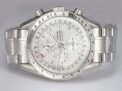 Omega Speedmaster Day-Date 3221.30.00 Midsize White Stainless Steel Strap Watch