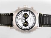 Panerai Ferrari Rattrapante FER00011 45mm Black Crocodile Leather Strap White Dial Watch