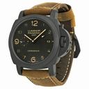 Panerai Luminor 1950 3 Days GMT Black Dial Brown Leather Men's Watch PAM00441