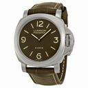 Panerai Luminor Base 8 Days Acciaio Mechanical Brown Dial Men's Watch PAM00562
