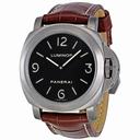 Panerai Luminor Base Automatic Black Dial Brown Leather Men's Watch PAM00176