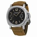 Panerai Luminor Marina Black Dial Tan Leather Men's Watch PAM00590