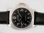 Panerai Luminor PAM 00113 44mm Mens Black Crocodile Leather Strap Watch