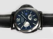 Panerai Luminor PAM 125 Black Ostrich Leather Strap 40mm Blue Dial Watch