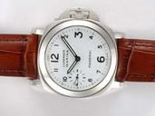 Panerai Luminor PAM 13 Midsize Brown Crocodile Leather Strap 44mm Watch