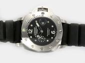 Panerai Luminor PAM 243 44mm Black Rubber Strap Black Dial Watch