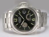 Panerai Luminor PAM171 Round Black Dial Silver Stainless Steel Strap Watch