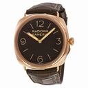 Panerai Radiomir 3 Days Ora Rosa Mechanical Brown Dial Brown Leather Men's Watch PAM00379