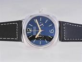 Panerai Radiomir PAM00369 Blue Cow Leather Strap Stainless Steel Bezel Midsize Watch